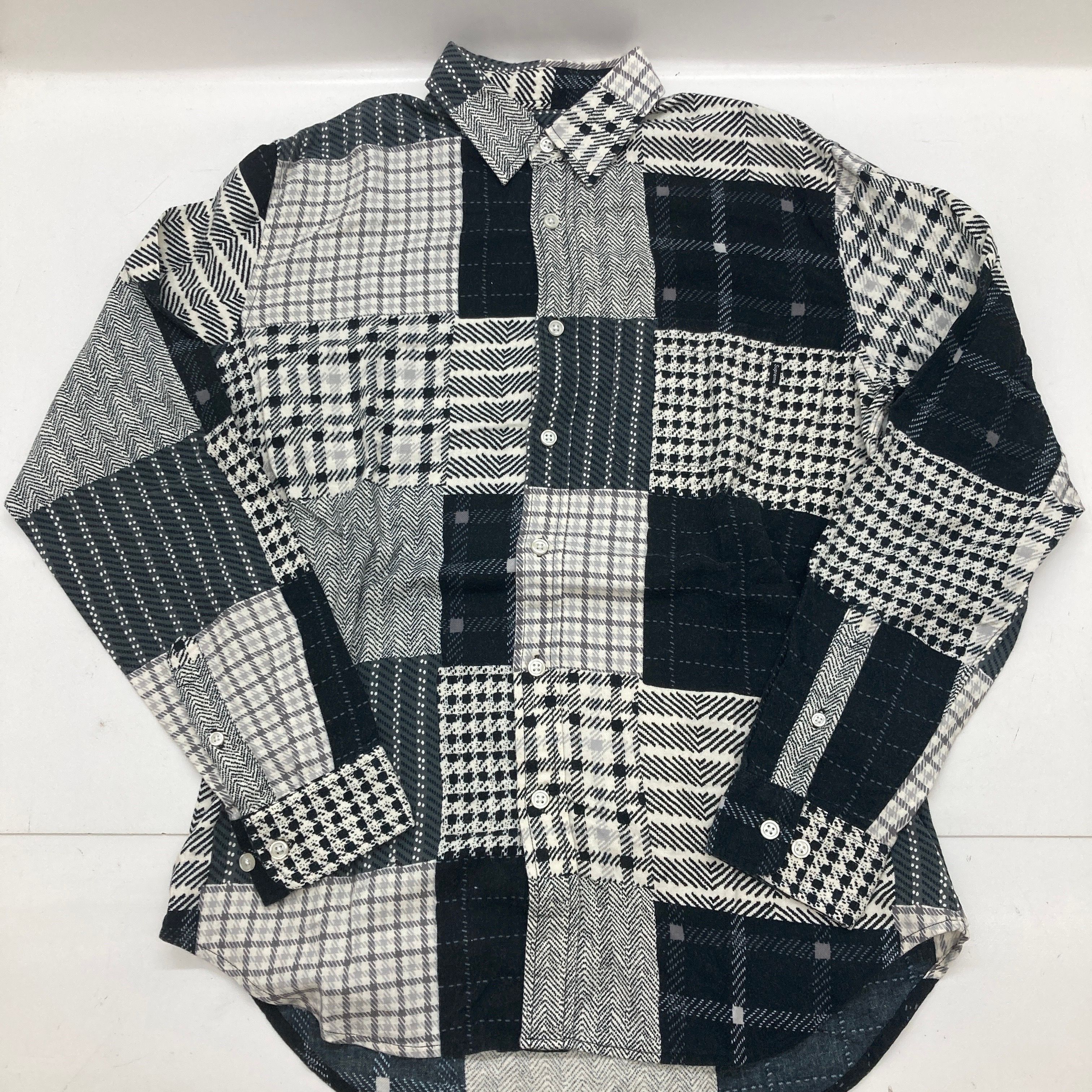 Supreme プリントパッチワーク フランネルシャツ