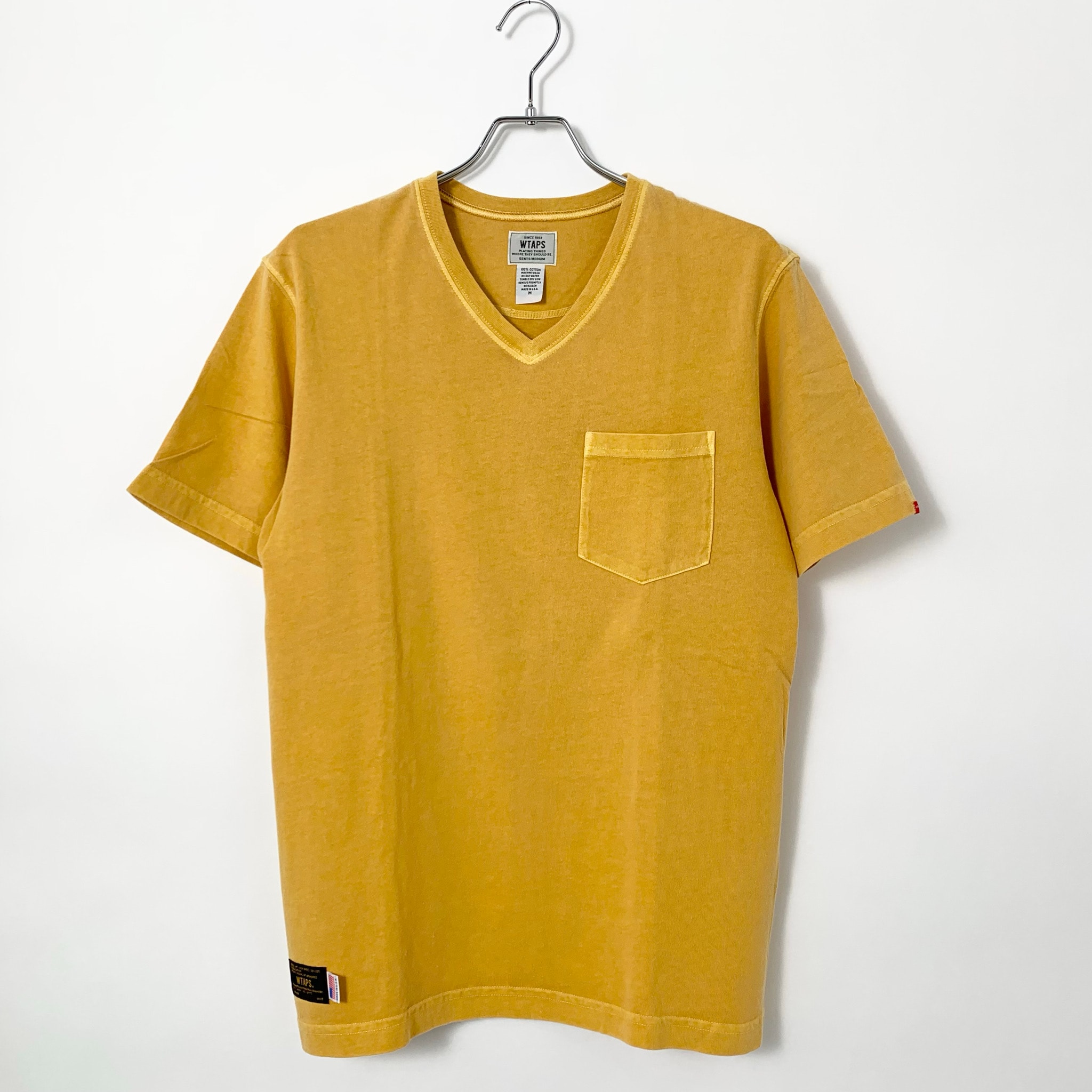WTAPS BLANK S/S-V TEE USA Yellow