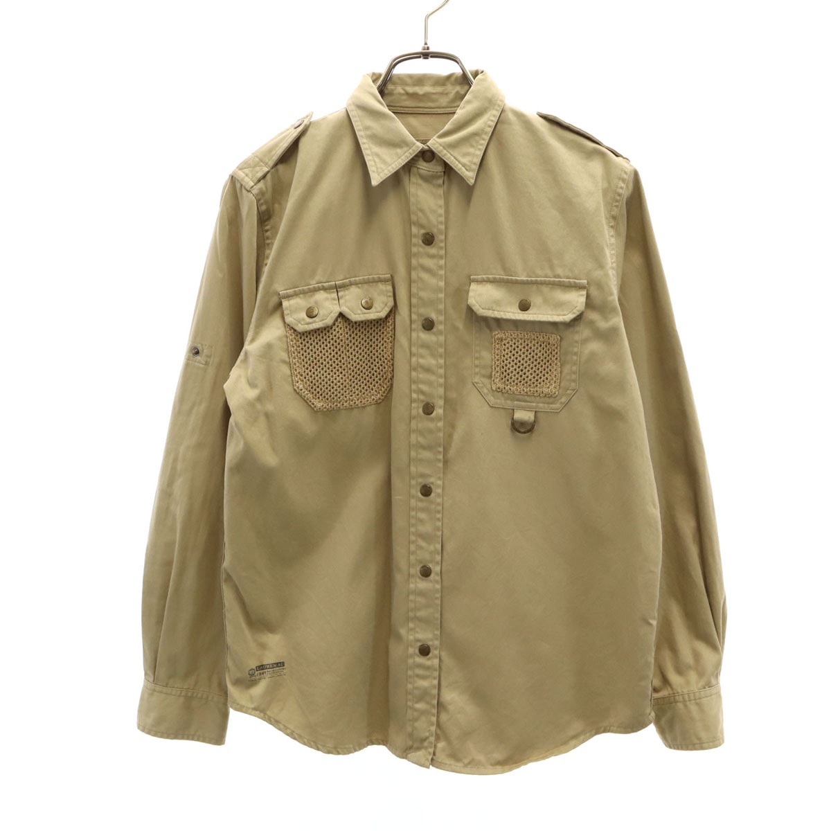 RALPH LAUREN ラルフローレン 90s 00s オールド 長袖 ミリタリーシャツ S ベージュ