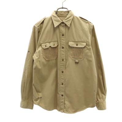 RALPH LAUREN ラルフローレン 90s 00s オールド 長袖 ミリタリーシャツ S ベージュ