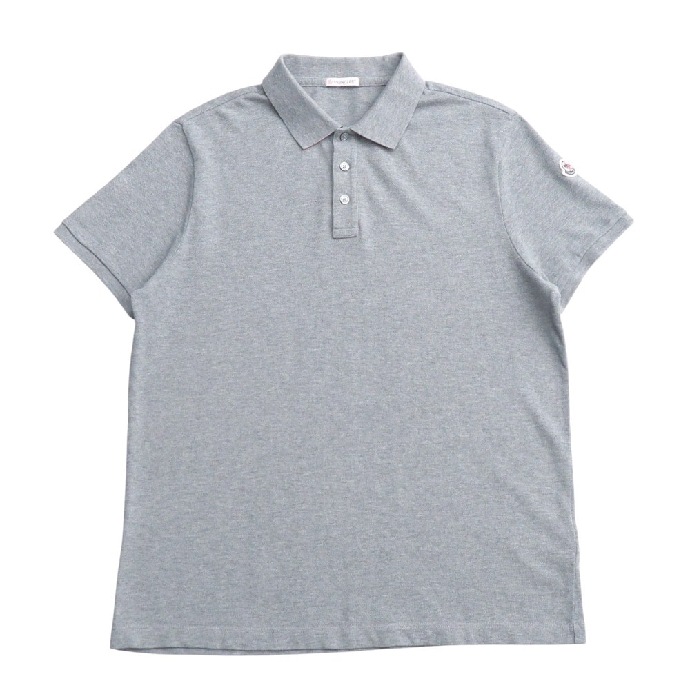 MONCLER モンクレール MAGLIA POLO MANICA CORTA ポロシャツ サイズL ロゴワッペン コットン 鹿の子 半袖 ブランド古着【中古】20250619/RA5223