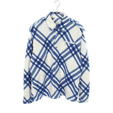 バーバリー BURBERRY チェック シャツ 衣料品 アウター ウール メンズ ホワイト系 / ブルー系 8078865 【中古】