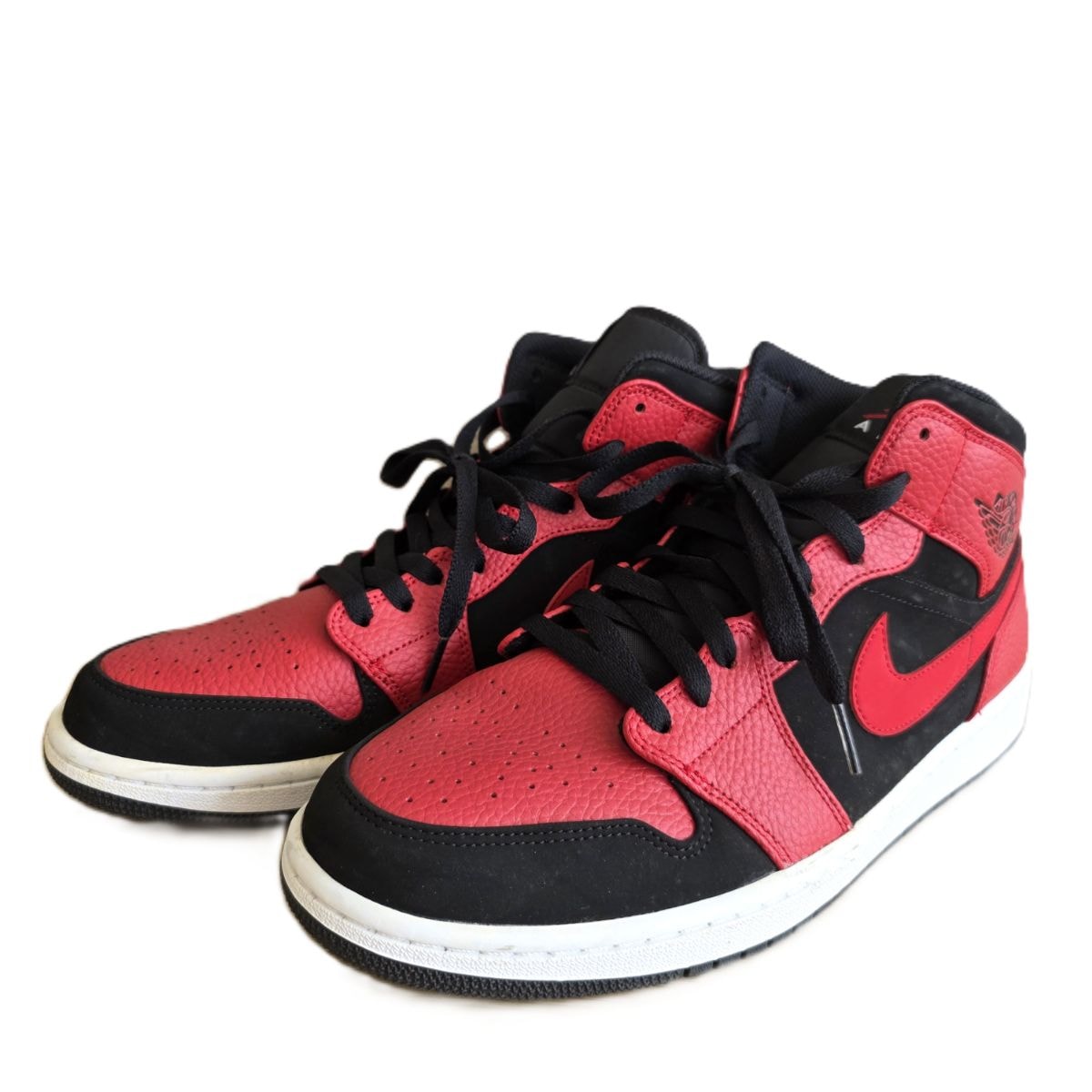 NIKE ナイキ AIR JORDAN 1 MID Reverse Bred エアジョーダン ワン　リバースブレッド 28.5cm スニーカー 554724-054 レッド ブラック  メンズ【中古】