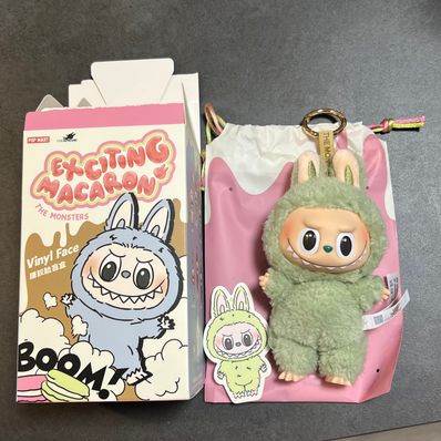 POP MART THE MONSTERS (LABUBU) Exciting Macaron Plush Series GREEN GRAPE