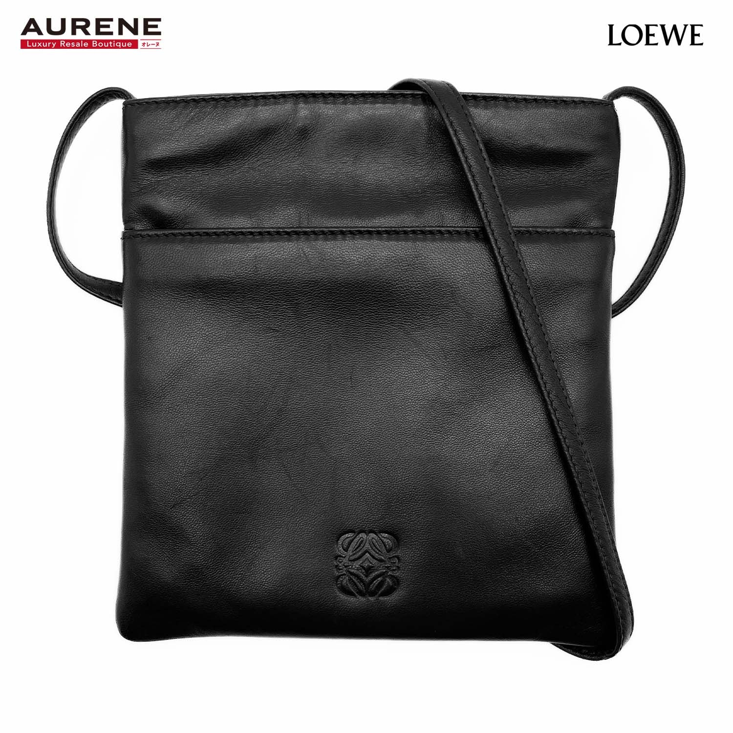 LOEWE ロエベ ショルダーバッグ ナッパレザー アナグラム レザー ブラック ユニセックス
【中古】