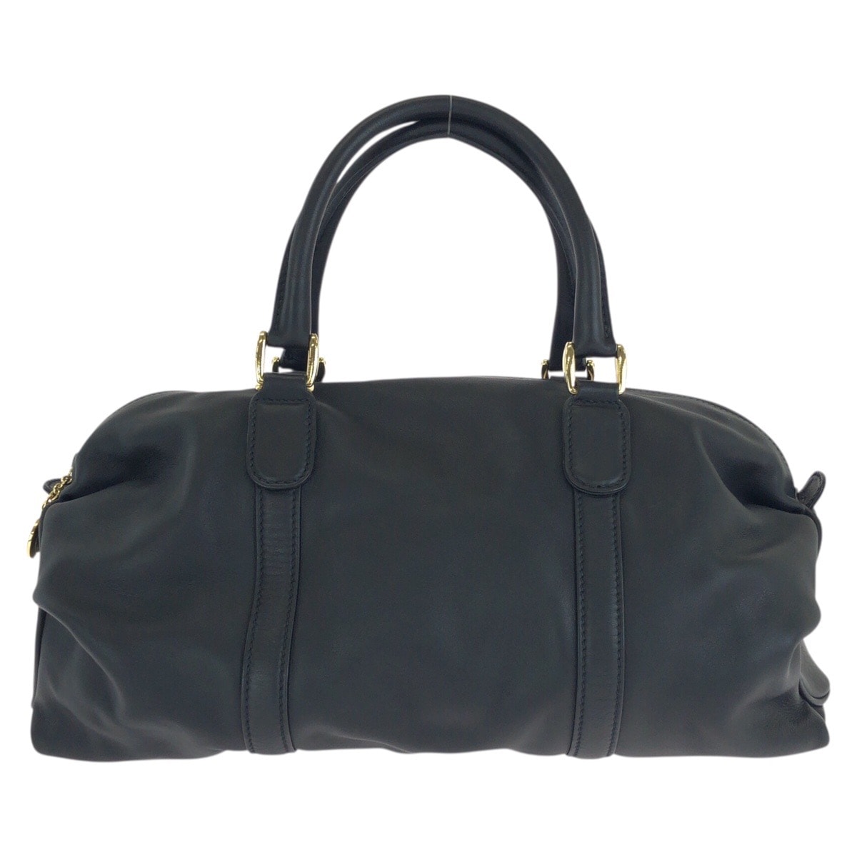 美品 GUCCI グッチ ヴィンテージ オールドグッチ ブラック 黒 ゴールド金具 レザー ハンドバッグ ミニボストンバッグ 603343 【中古】