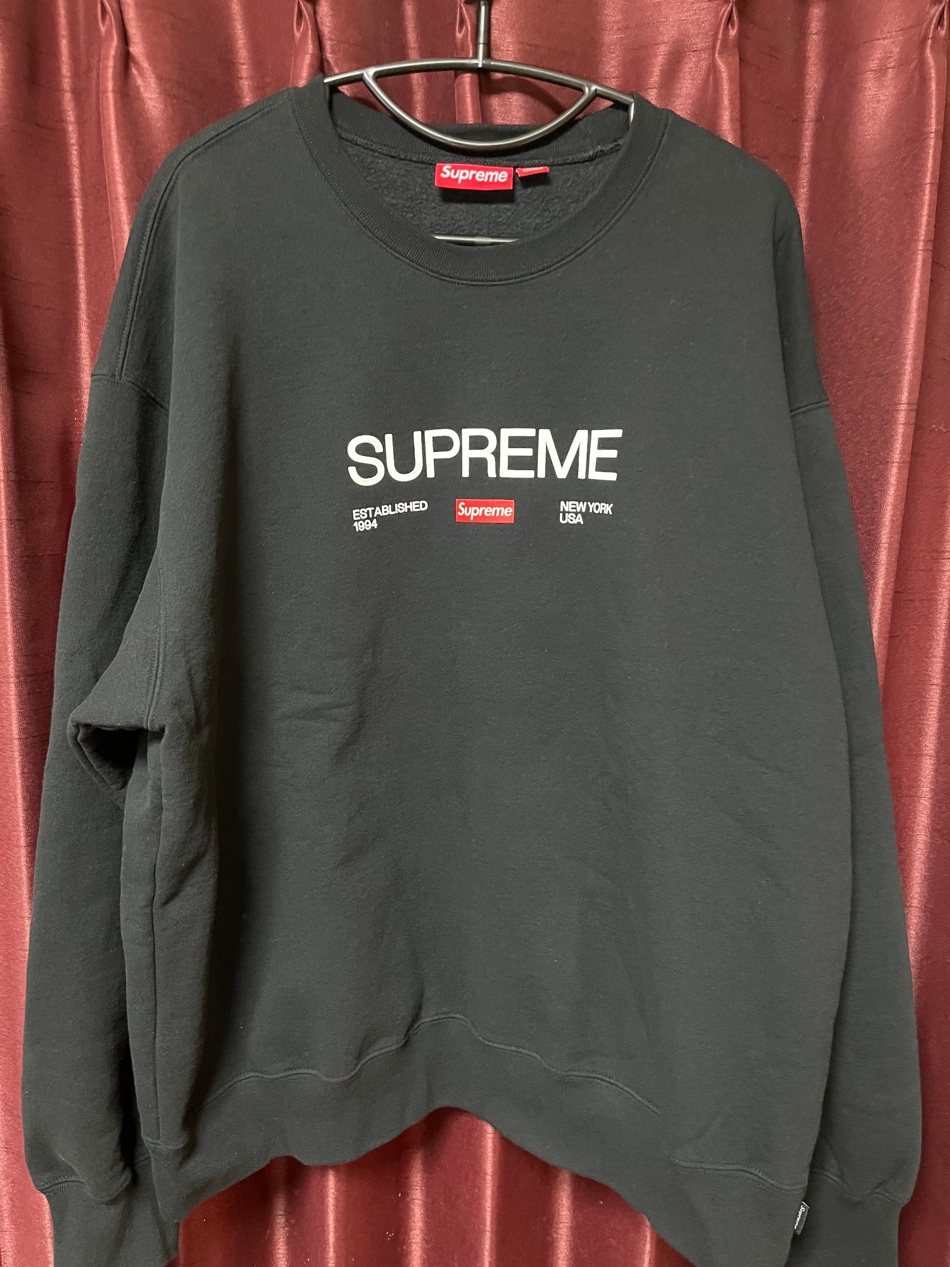 シュプリーム エスタブリッシュド クルーネック "ブラック"