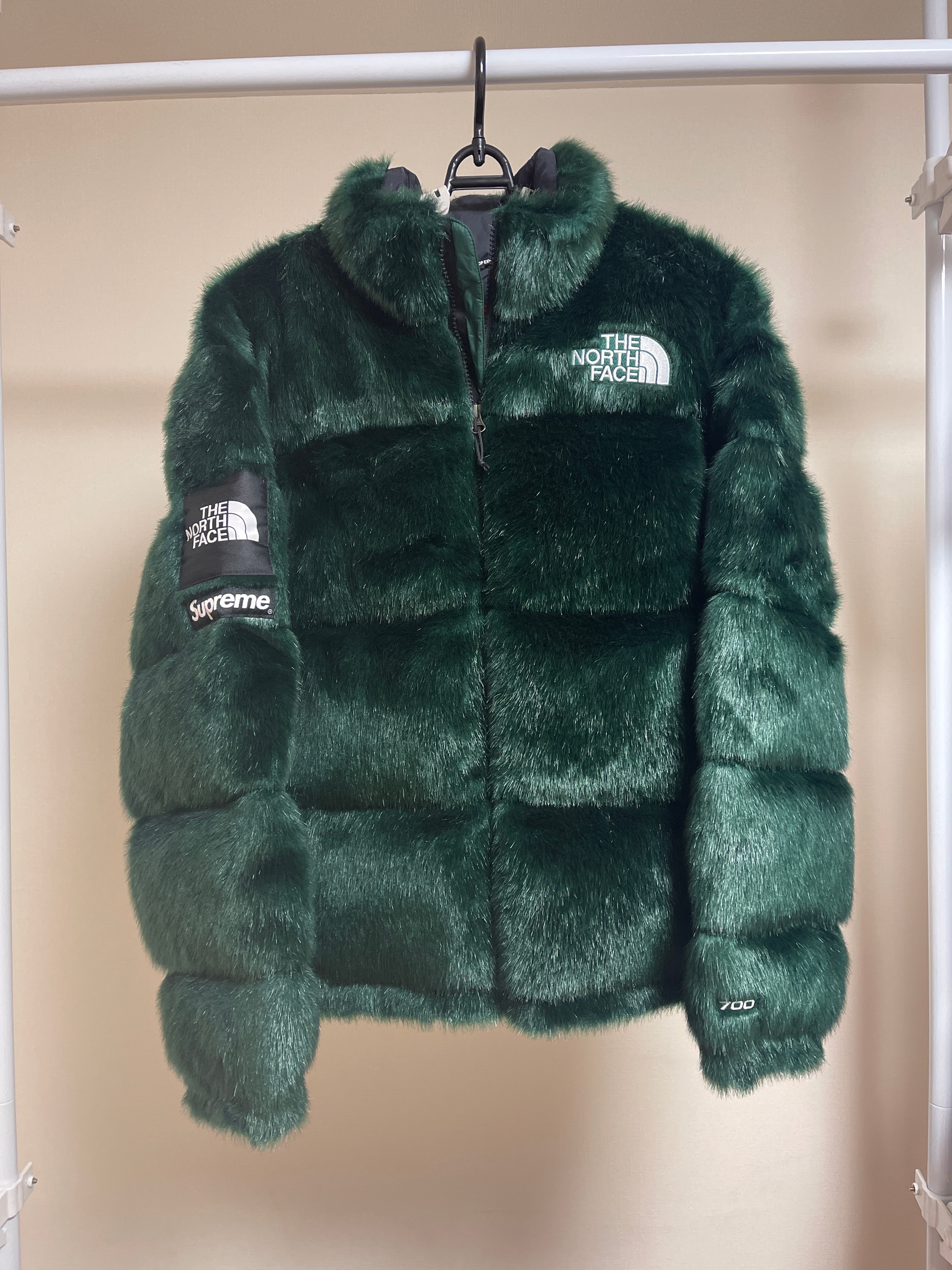 Supreme x The North Face Faux Fur Nuptse Jacket "Green"
