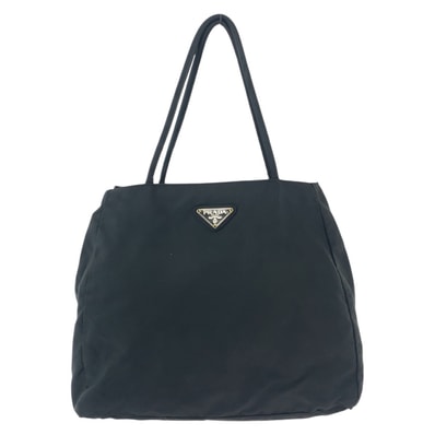 美品 PRADA プラダ テスート 三角ロゴプレート ブラック 黒 シルバー金具 ナイロン トートバッグ ショルダーバッグ 503707 【中古】