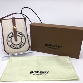 Burberry Logo Graphic Canvas Anne Phone Case with Strap "White/Tan"
