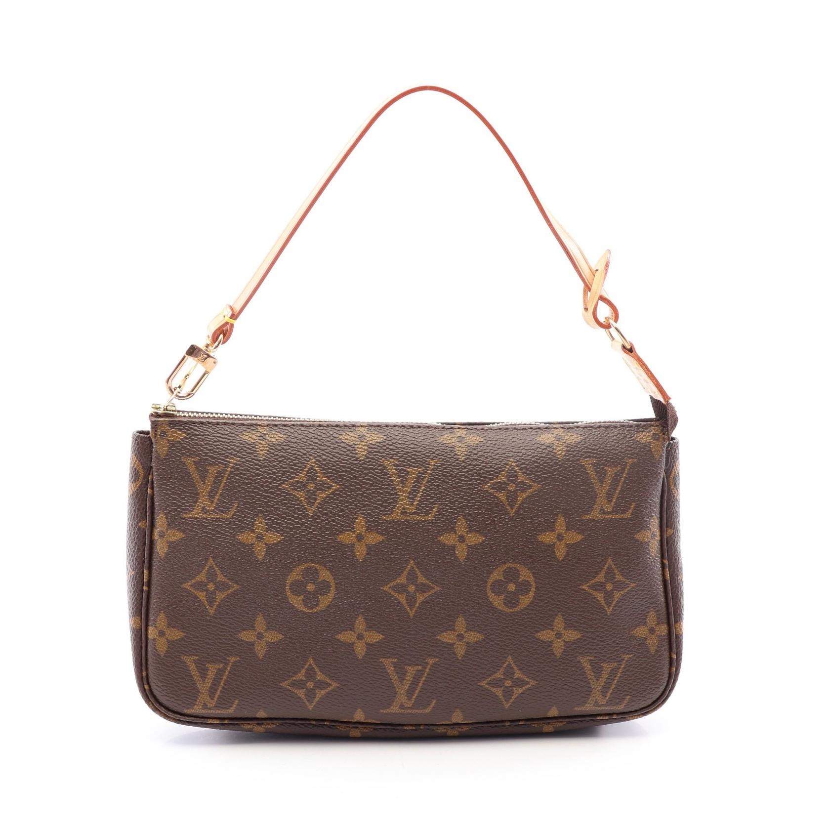 ルイ・ヴィトン LOUIS VUITTON ポシェットアクセソワール モノグラム ハンドバッグ バッグ PVCコーティングキャンバス レザー モノグラム レディース ブラウン系 M51980 【中古】
