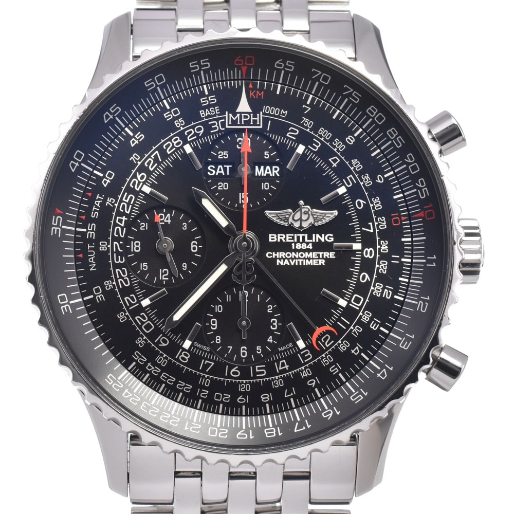 ブライトリング BREITLING A21350 ナビタイマー1884 世界限定1884本 ブラック 自動巻き メンズ 良品 腕時計 G#149816