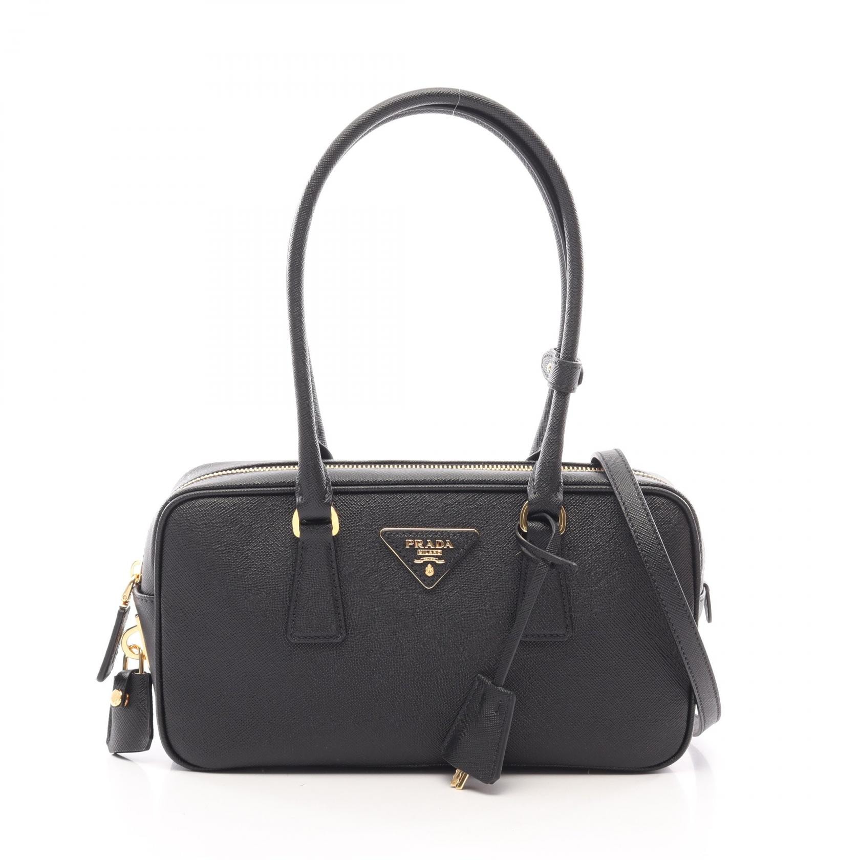 プラダ PRADA トップハンドルバッグ SAFFIANO LUX 2WAY ハンドバッグ バッグ サフィアーノレザー レディース ブラック系 1BB130NZVF0002 【新品】