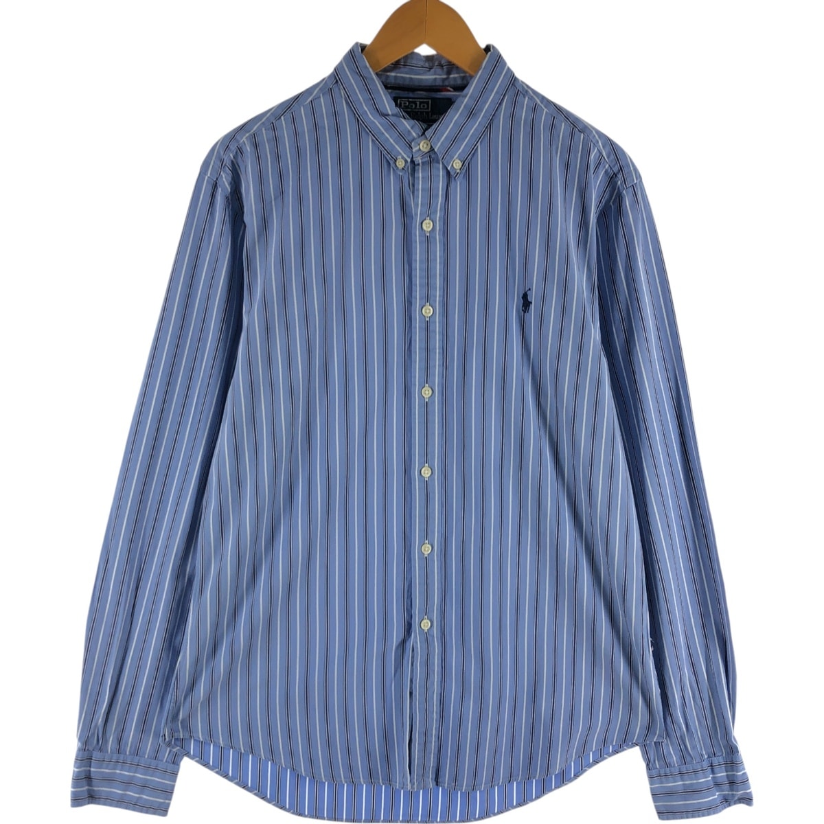 古着 ラルフローレン Ralph Lauren POLO by Ralph Lauren SLIM FIT スリムフィット 長袖 ボタンダウンストライプシャツ メンズL相当/eaa539199