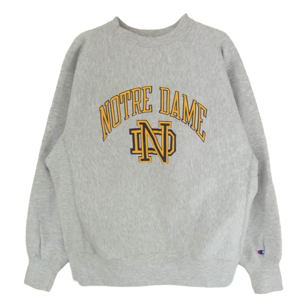 Champion チャンピオン スウェット USA製 80s 90s トリコタグ REVERSE WEAVE NOTRE DAME リバースウィーブ ノートルダム グレー スウェット グレー系 L【中古】