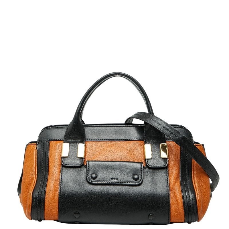 クロエ ALICE アリス ショルダーバッグ ハンドバッグ 2WAY ブラウン ブラック レザー レディース Chloe 中古