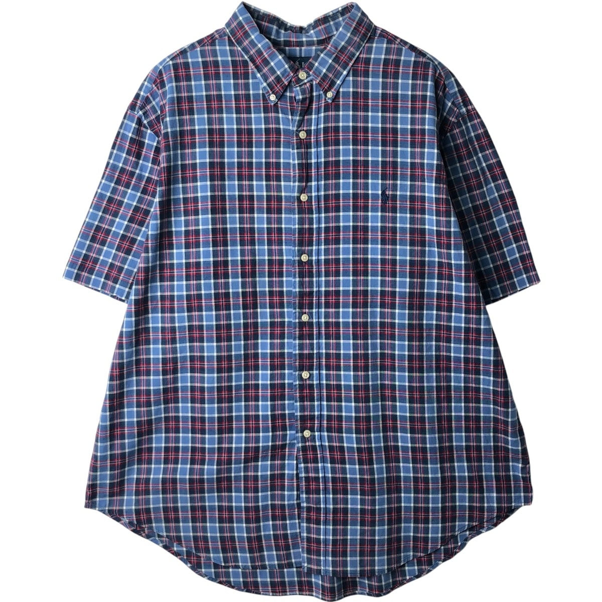 古着 00年代 ラルフローレン Ralph Lauren CLASSIC FIT 半袖 ボタンダウン チェックシャツ メンズXXL相当/eaa643918