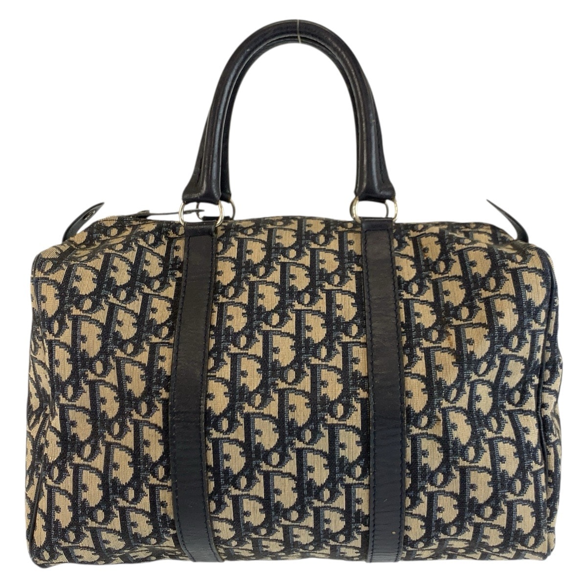 Christian Dior クリスチャンディオール ヴィンテージ トロッター ネイビー シルバー金具 キャンバス レザー/ ハンドバッグ ボストンバッグ 603145 【中古】