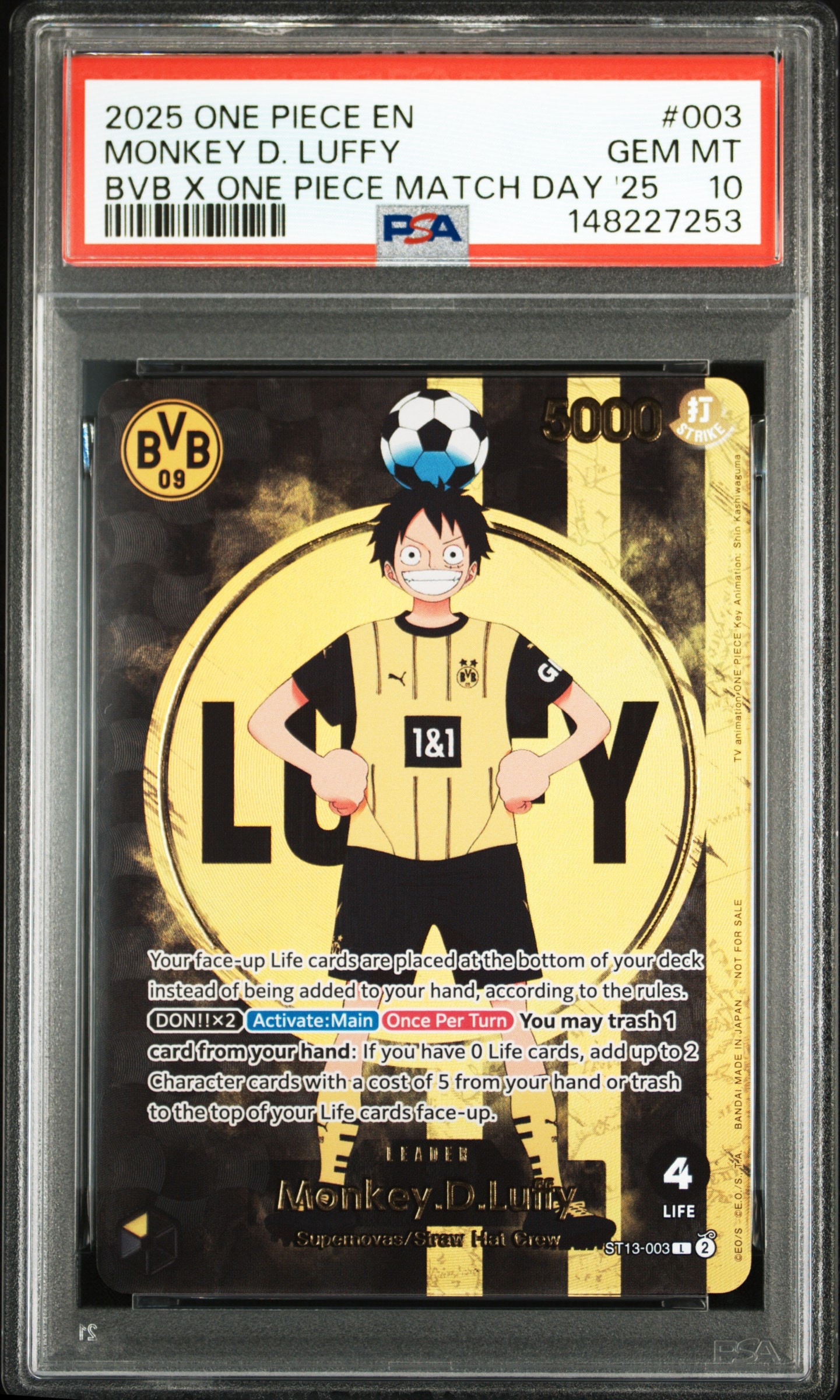 【PSA10】モンキー・D・ルフィ L ワンピースカード×ロサンゼルスドジャース PSA10】モンキー・D・ルフィ L [EB02-010]【英語版】(プロモーション