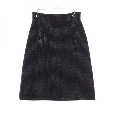 シャネル CHANEL ココマークボタン ツイード スカート 衣料品 ボトムス コットン ナイロン レディース ブラック系 P53154V39572 【中古】