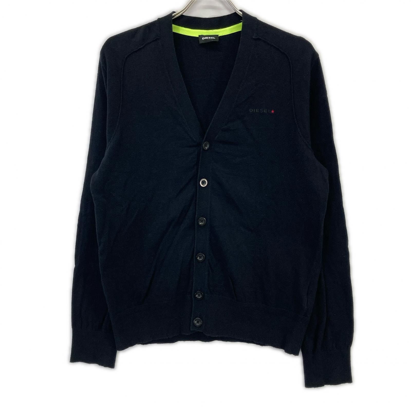 ディーゼル 00SV7H MILOK ブラック コットン×カシミヤ ボタンニットカーディガン M