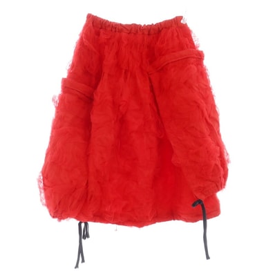 【中古】コムデギャルソン COMME des GARCONS 2024年春夏 ナイロン チュール スカート レッド【サイズXS】【レディース】