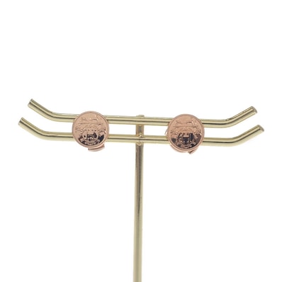 エルメス HERMES エクスリブリスTPM H120544B 00 ピアス K18ピンクゴールド レディース メンズ【中古】【Aランク】