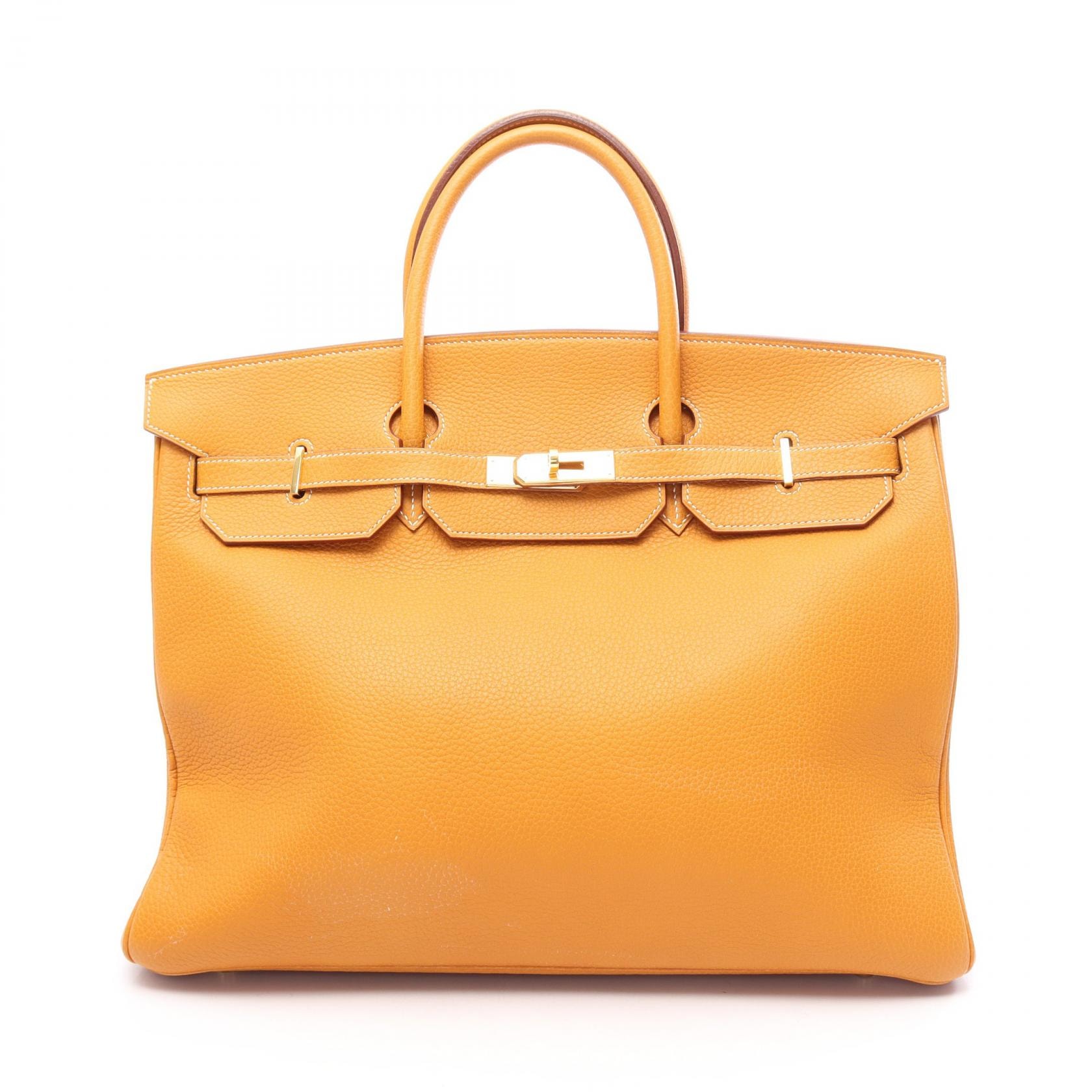 エルメス HERMES バーキン40 ハンドバッグ バッグ レザー トゴ □D刻印(2000年製造) レディース イエロー系 【中古】