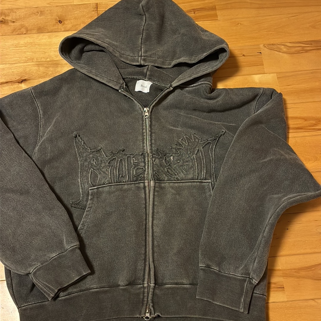 BLESS U Bless U Pigment Zip Hoodie "Black"