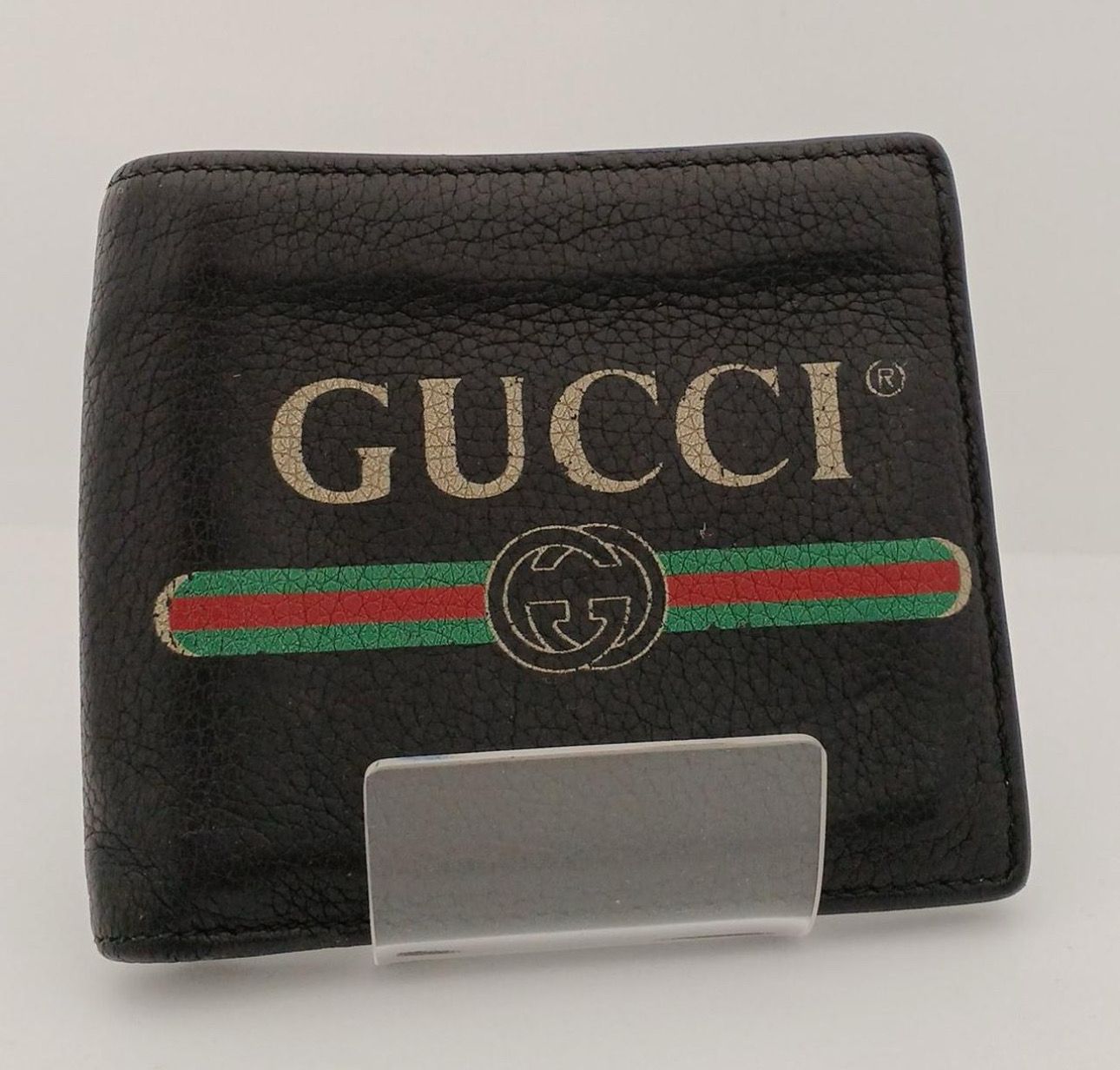 GUCCI Vintage Logo Print Coin Wallet "Black"