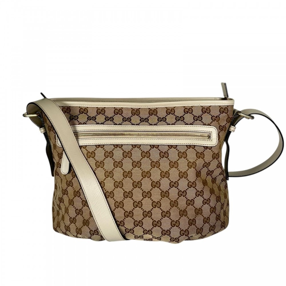 GUCCI グッチ ショルダーバッグ 388930  GGキャンバス   ベージュ ゴールド金具 レディース【中古品】