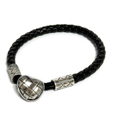 【希少】ボッテガヴェネタ メンズ ブレスレット レザー レイントレチャート