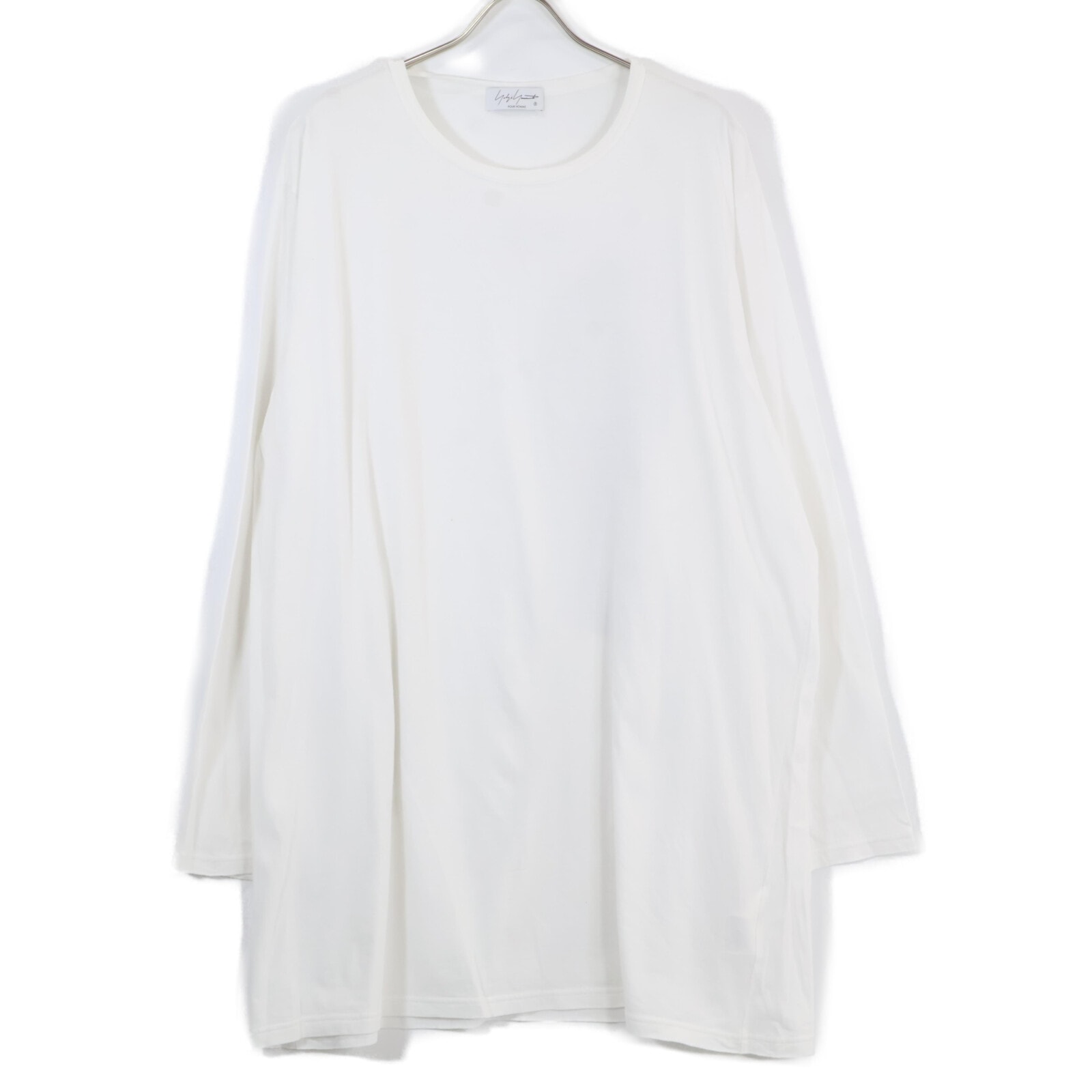 ヨウジヤマモトプールオム HP-T65-993 ホワイト シングルジャージープリントロングスリーブ カットソー 3