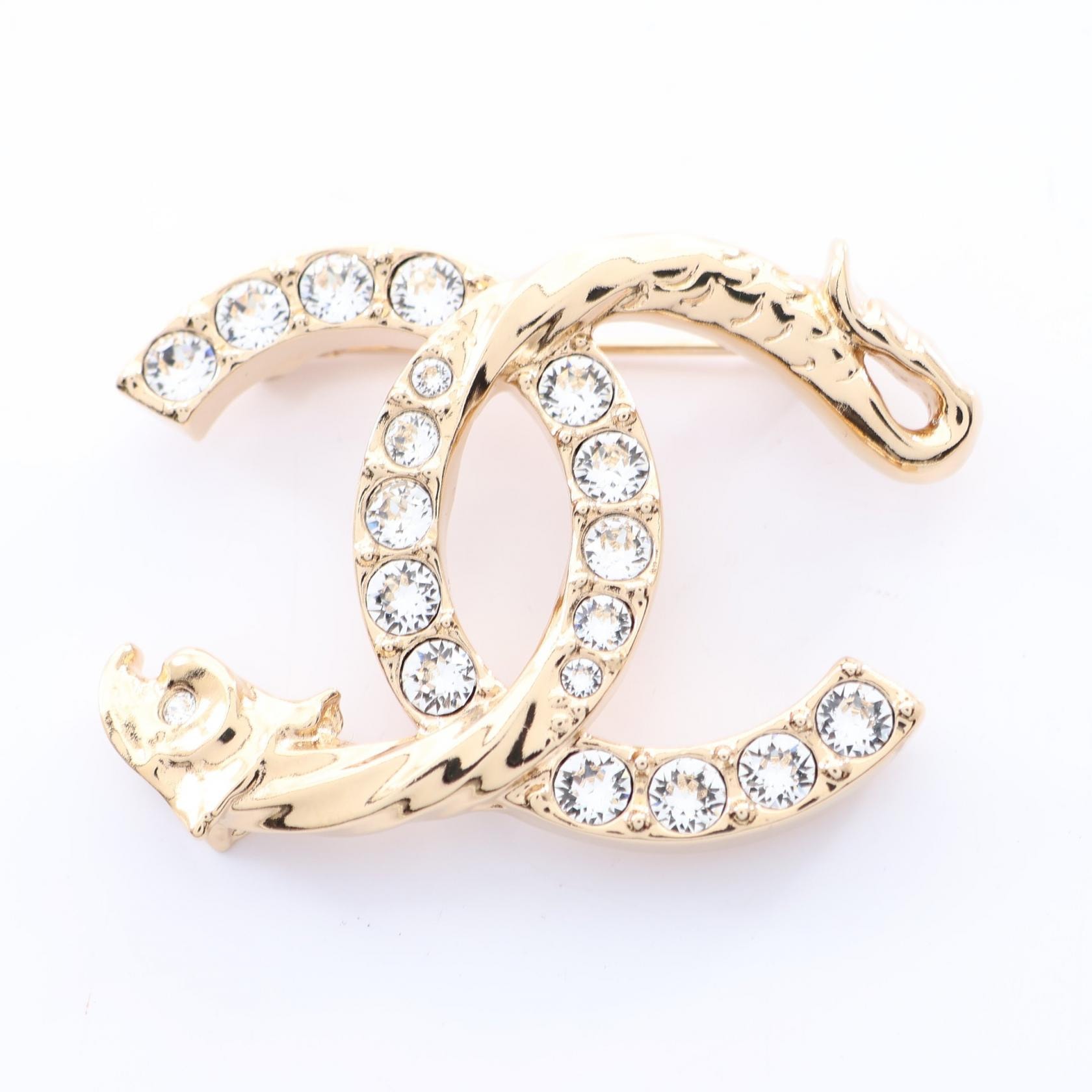 シャネル CHANEL ココマーク ブローチ アクセサリー GP(ゴールドメッキ) ラインストーン レディース ゴールド系 【中古】