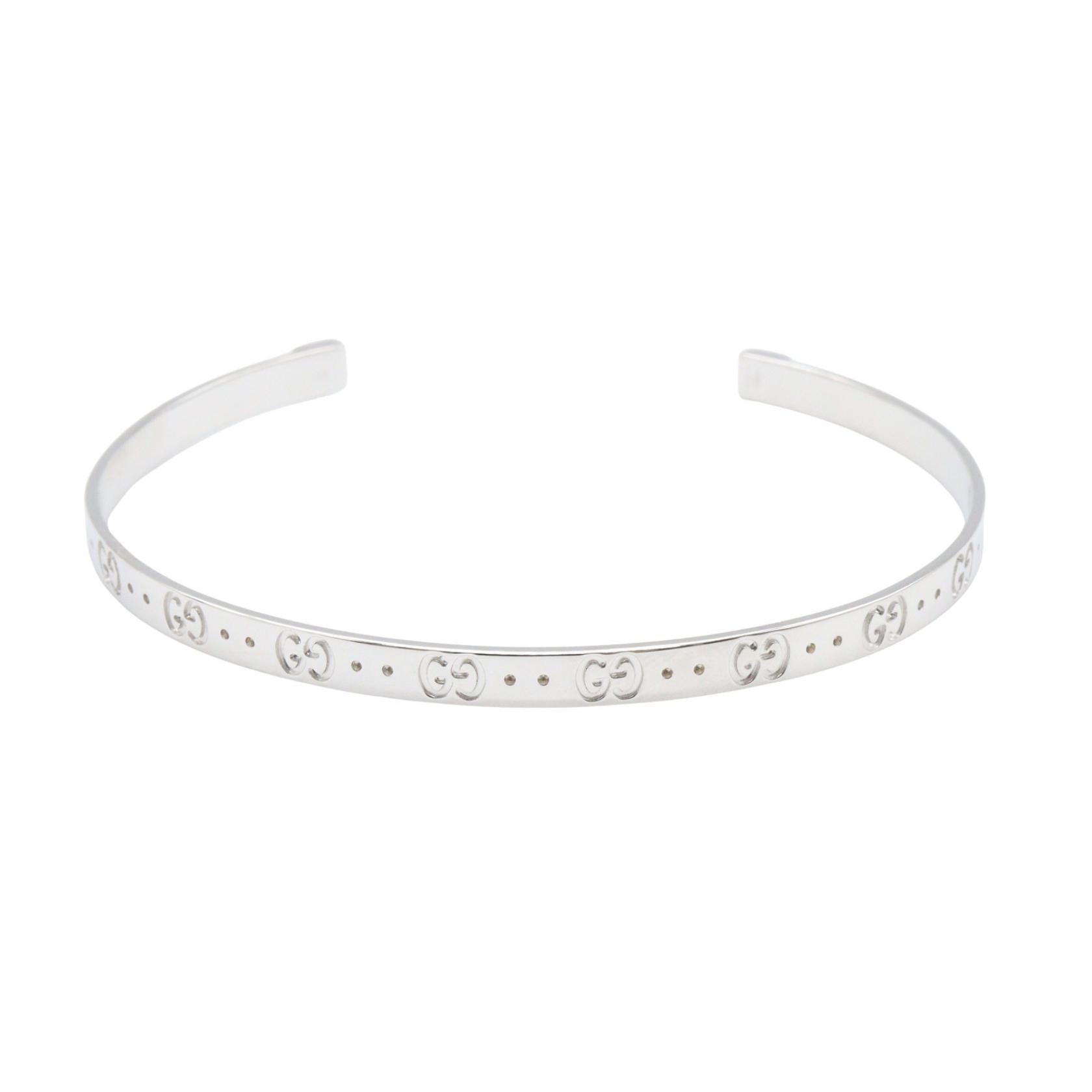 グッチ GUCCI アイコン ブレスレット ブレスレット アクセサリー K18WG(ホワイトゴールド) メンズ レディース シルバー系 【中古】