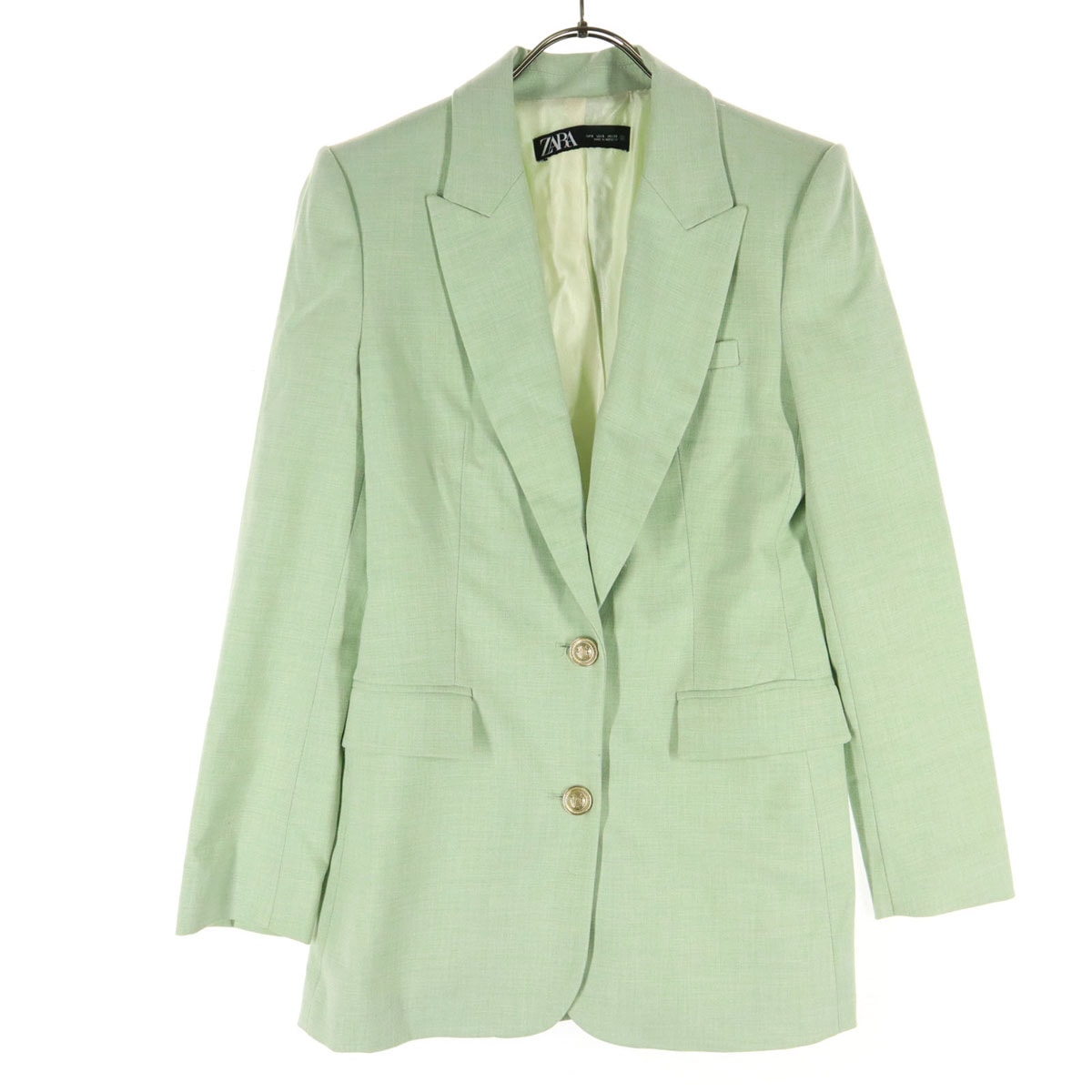 ZARA ザラ 長袖 テーラードジャケット S ライトグリーン