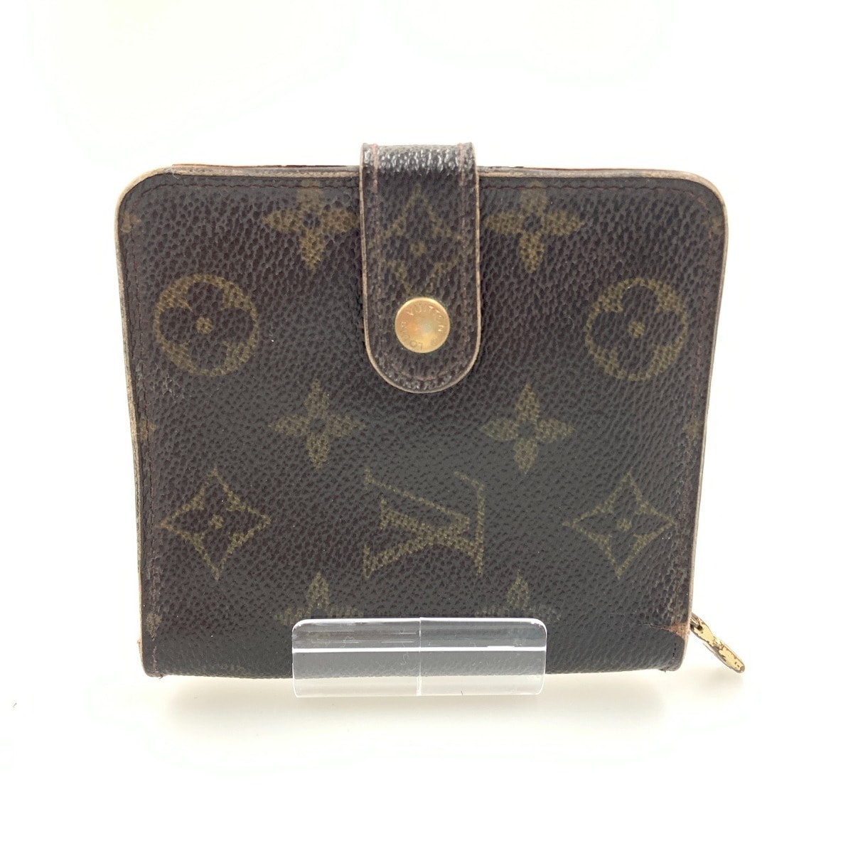 〇〇LOUIS VUITTON ルイヴィトン モノグラム コンパクト ジップ 二つ折り短財布 M61667 ブラウン