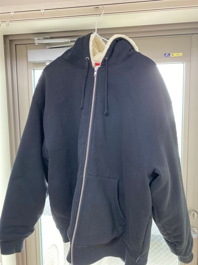 Supreme Faux Fur Lined Zip Up Hooded Sweatshirt "Black"