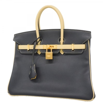 ★最終価格★SALE【6fd5907-g】エルメス ハンドバッグ バーキン25 スイフト リモンチェッロ ブルーオーシャン ゴールド金具 T刻印 スペシャルオーダー【中古】レディース