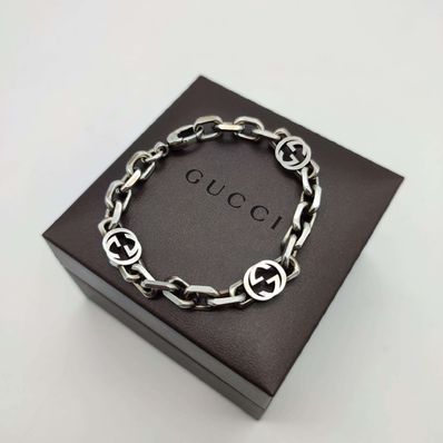 GUCCI Silver Bracelet With Interlocking G