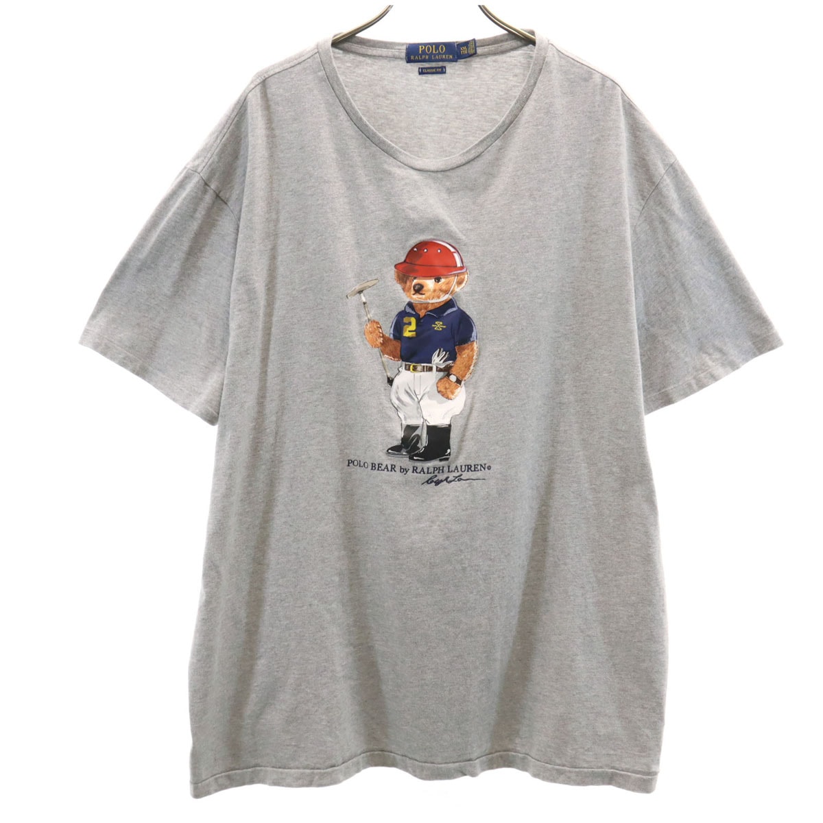 POLO RALPH LAUREN ポロラルフローレン ポロベア 半袖 クラシックフィット Tシャツ XXL グレー シングルステッチ ビッグサイズ
