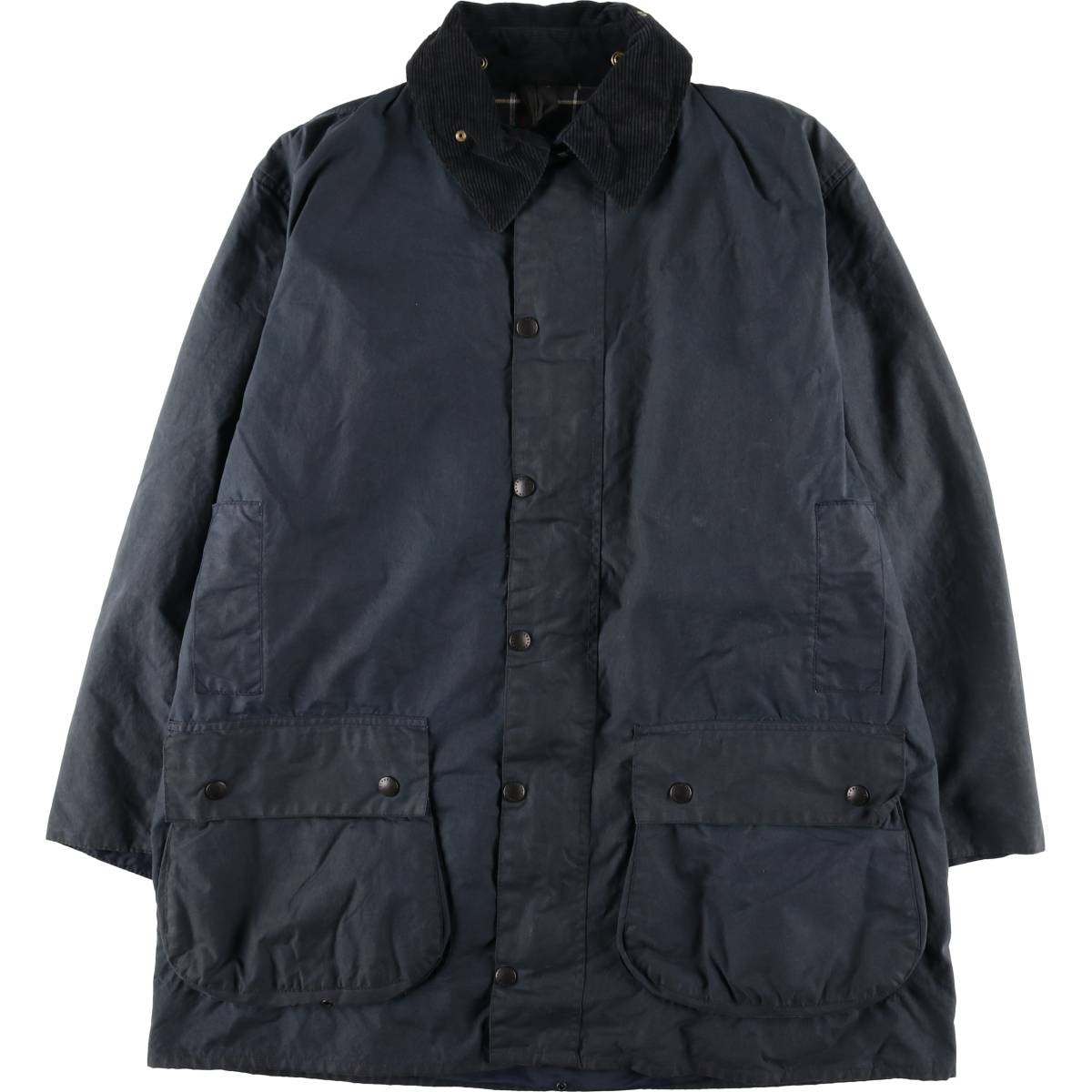 古着 80~90年代 バブアー Barbour BORDER ボーダー 旧3ワラント ワックスコットン オイルドジャケット 英国製 メンズL相当 ヴィンテージ/eaa604995