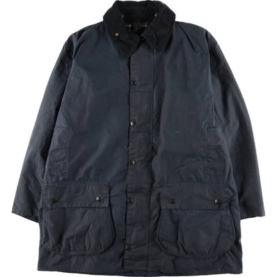 古着 80~90年代 バブアー Barbour BORDER ボーダー 旧3ワラント ワックスコットン オイルドジャケット 英国製 メンズL相当 ヴィンテージ/eaa604995