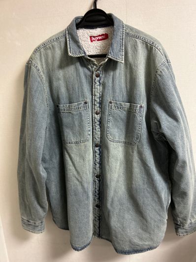 Supreme Faux Shearling Lined Work Shirt "Washed Indigo Denim" (24FW)