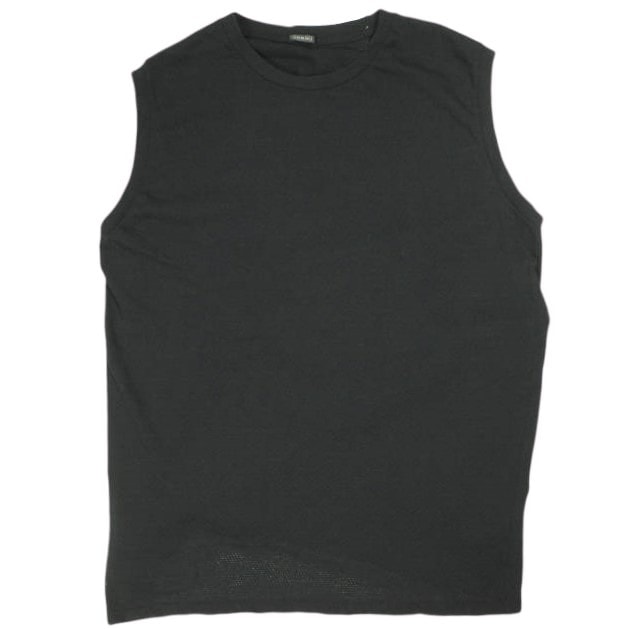 COMOLI コモリ 25SS 日本製 コットンメッシュ ノースリーブ B01-05037 4 BLACK Tシャツ カットソー トップス g24672