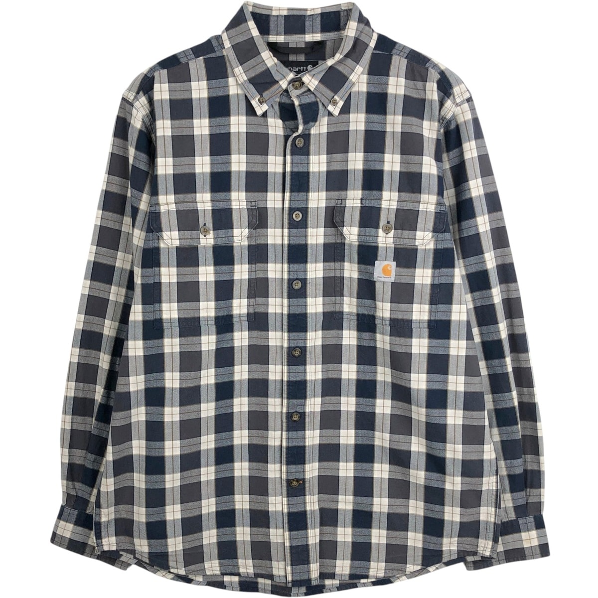 古着 カーハート Carhartt Loose Fit チェック柄 長袖 ボタンダウン ワークシャツ メンズM相当/eaa662199