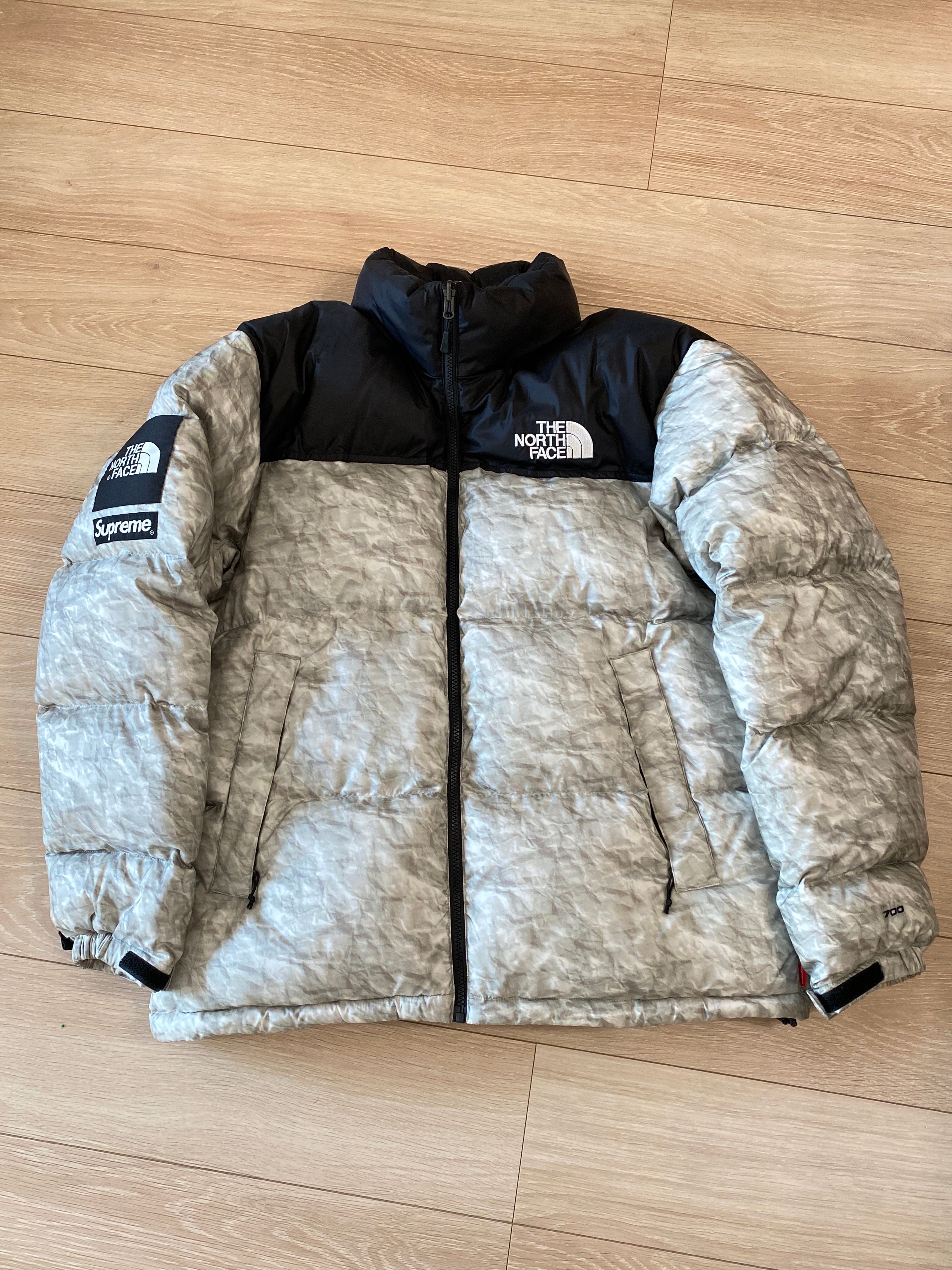 Supreme x The North Face Nuptse Jacket "White Paper Print"