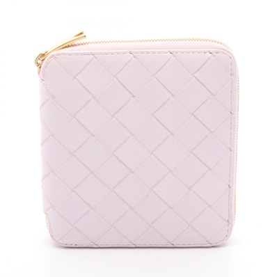 ボッテガヴェネタ BOTTEGA VENETA イントレチャート ラウンド財布 財布 レザー レディース ピンク系 749426 【中古】