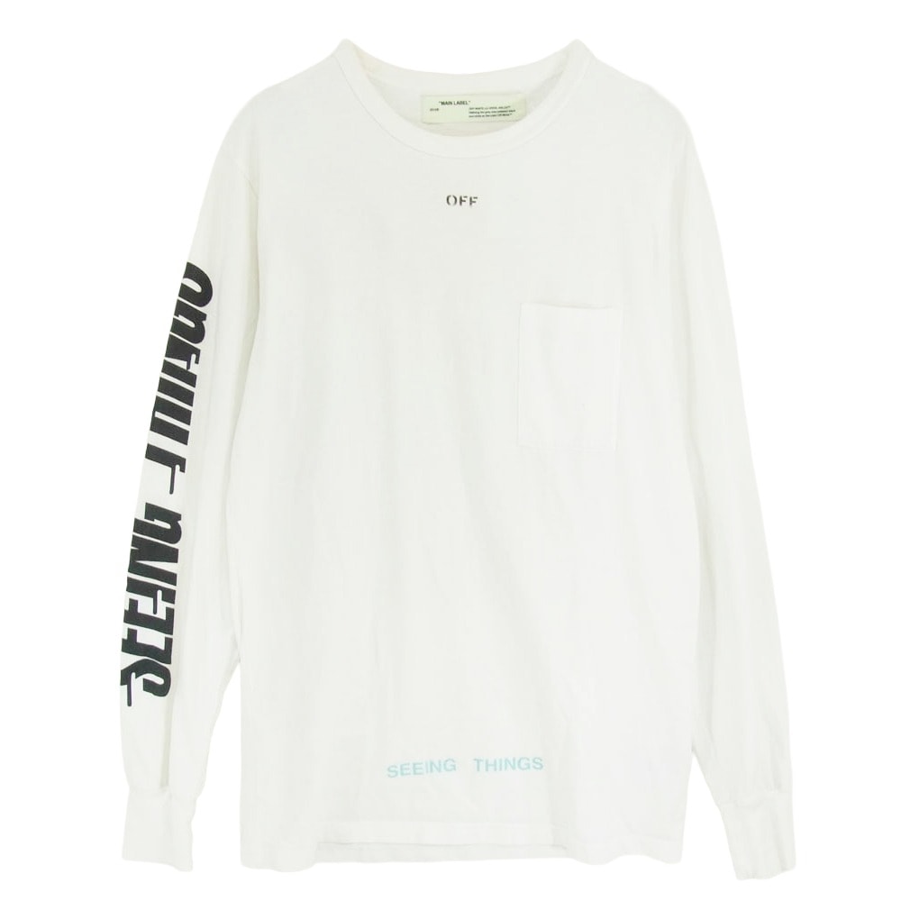 OFF-WHITE オフホワイト カットソー OMAB001F17185047 SEEING THINGS バック アーム ロゴ ロングスリーブ カットソー ホワイト系 M【中古】
