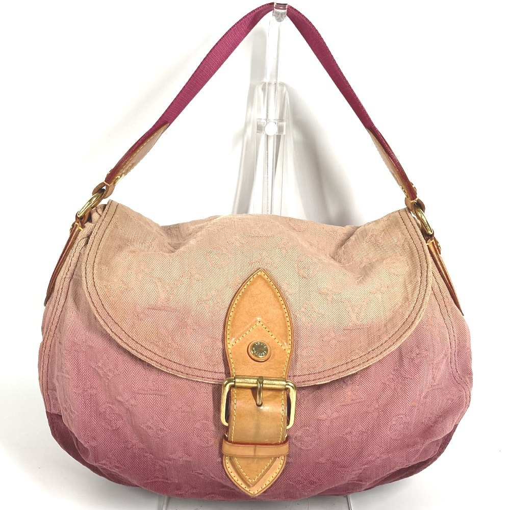 ルイヴィトン LOUIS VUITTON サンレイ M40417 モノグラムデニム カバン 肩掛け フラップ ショルダーバッグ モノグラムデニムキャンバス ルージュフォーヴィスト ピンク